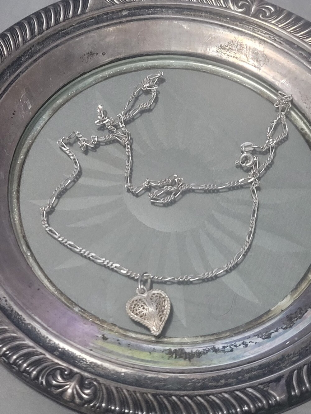 Sterling Silver Heart Pendant Necklace - Silver